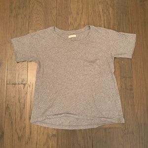 Madewell High Low Basic Pocket Tee Grey